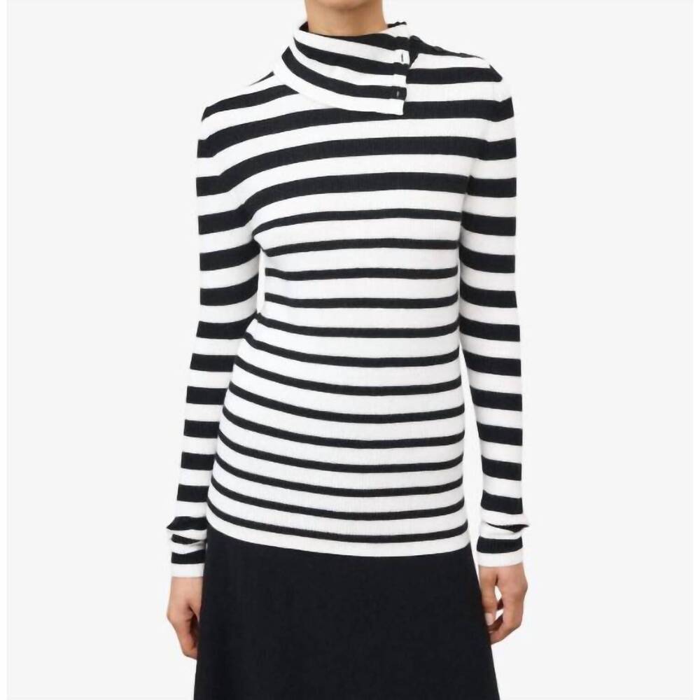 NEW LISA YANG sabrine sweater in salt/noir stripes